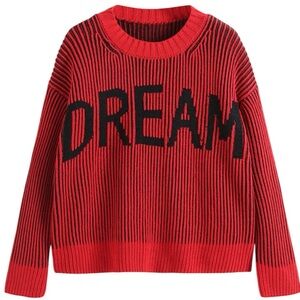 CIDER Fever Dream Oversized Sweater Red and Black 'DREAM'